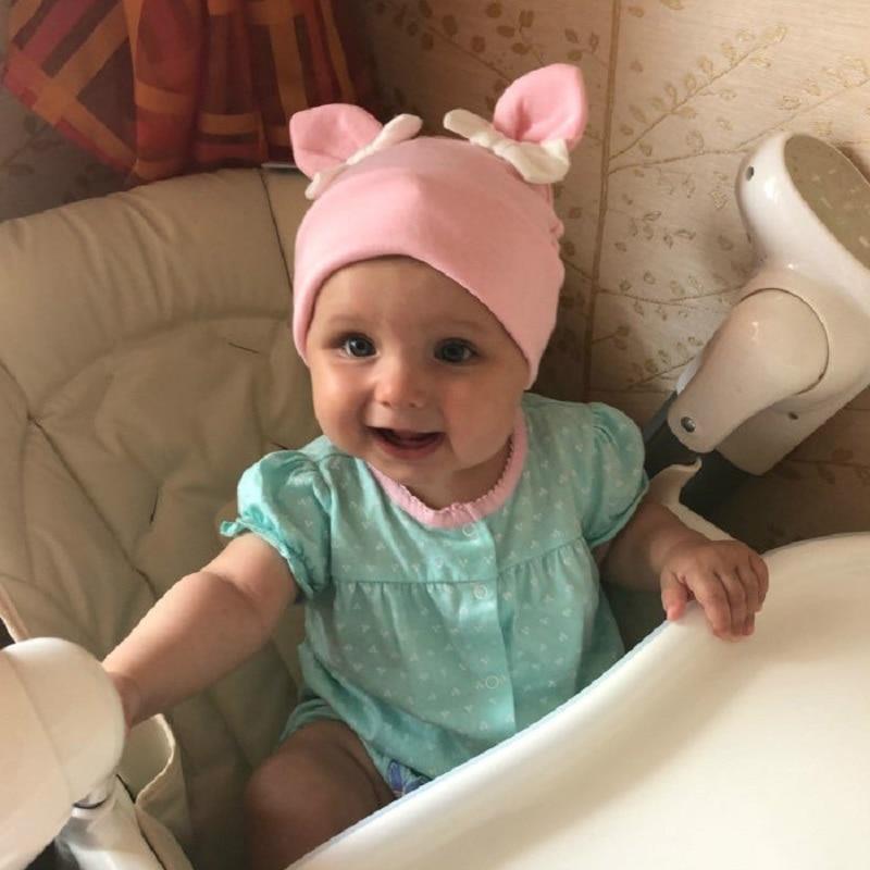 Sombrero de Conejito para Niña - Gorra de Algodón con Lazo