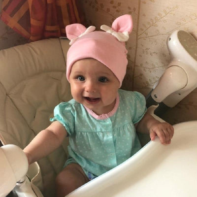 Baby Girl Rabbit Ear Hat - Cotton Bow Knot Cap