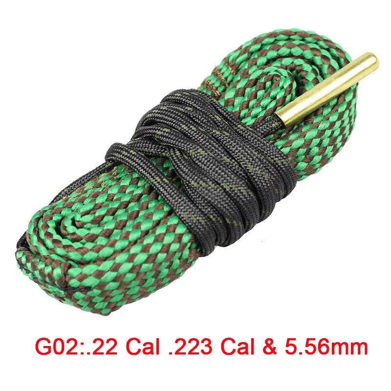 Hunting Gun Bore Cleaner Snake.22 Cal.223 Cal.38 Cal& 5.56mm,7.62mm,12GA Rifle Cleaning Kit Tool Rifle Barrel Calibre Snake Rope - Korvel