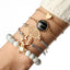 Elegant Pineapple Heart Map Stone Gem Bangles Set for Women