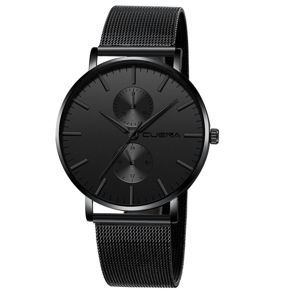 Montre classique décontractée en métal unisexe de luxe