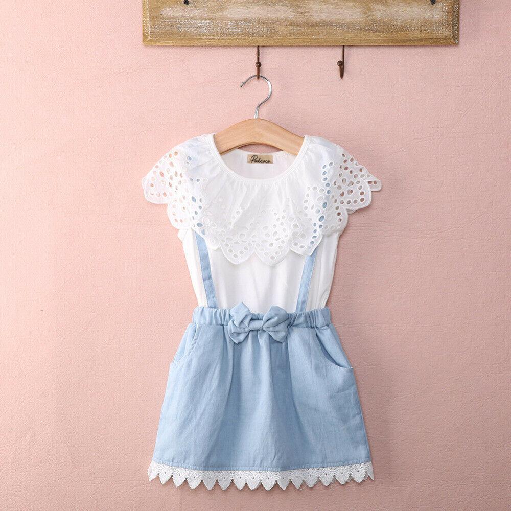 Conjunto de Vestido con Volantes Encantador para Niñas Pequeñas