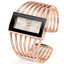 Montre Bracelet Bangle Femme en Or Rose Élégante