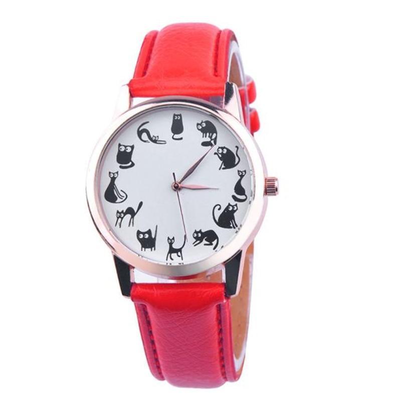 Montre à Quartz Classique Chat pour Femmes - 8 Couleurs Élégantes