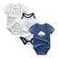 3-Piece Modern Baby Bodysuit Set - Unisex Unicorn Design