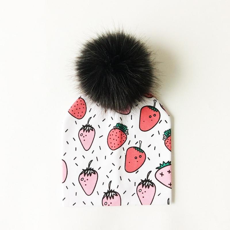 Luxury Cartoon Print Cotton Beanie Hat for Kids
