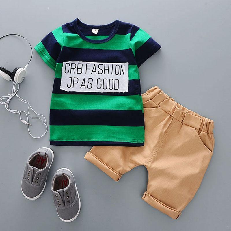 Ensemble T-Shirt en Coton Cartoon et Shorts pour Garçons Bébés
