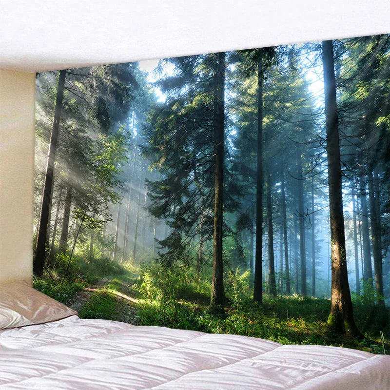 Beautiful Natural Forest Printed Large Wall Tapestry Wall Art Decor - Korvel