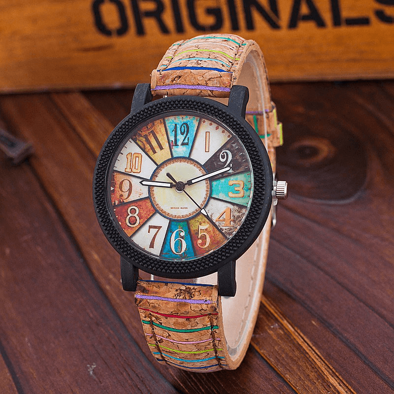 Montre à Quartz en Cuir Vintage pour Femmes