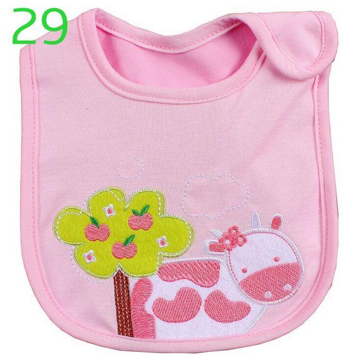 Bib de bebé de algodón con diseño de dibujos animados - Impermeable y cómodo