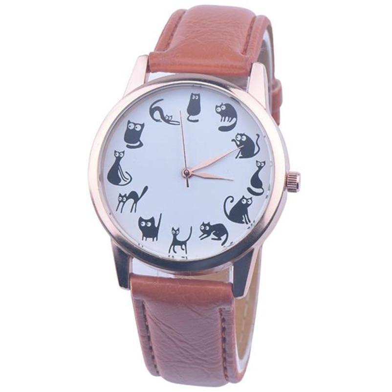 Montre à Quartz Classique Chat pour Femmes - 8 Couleurs Élégantes
