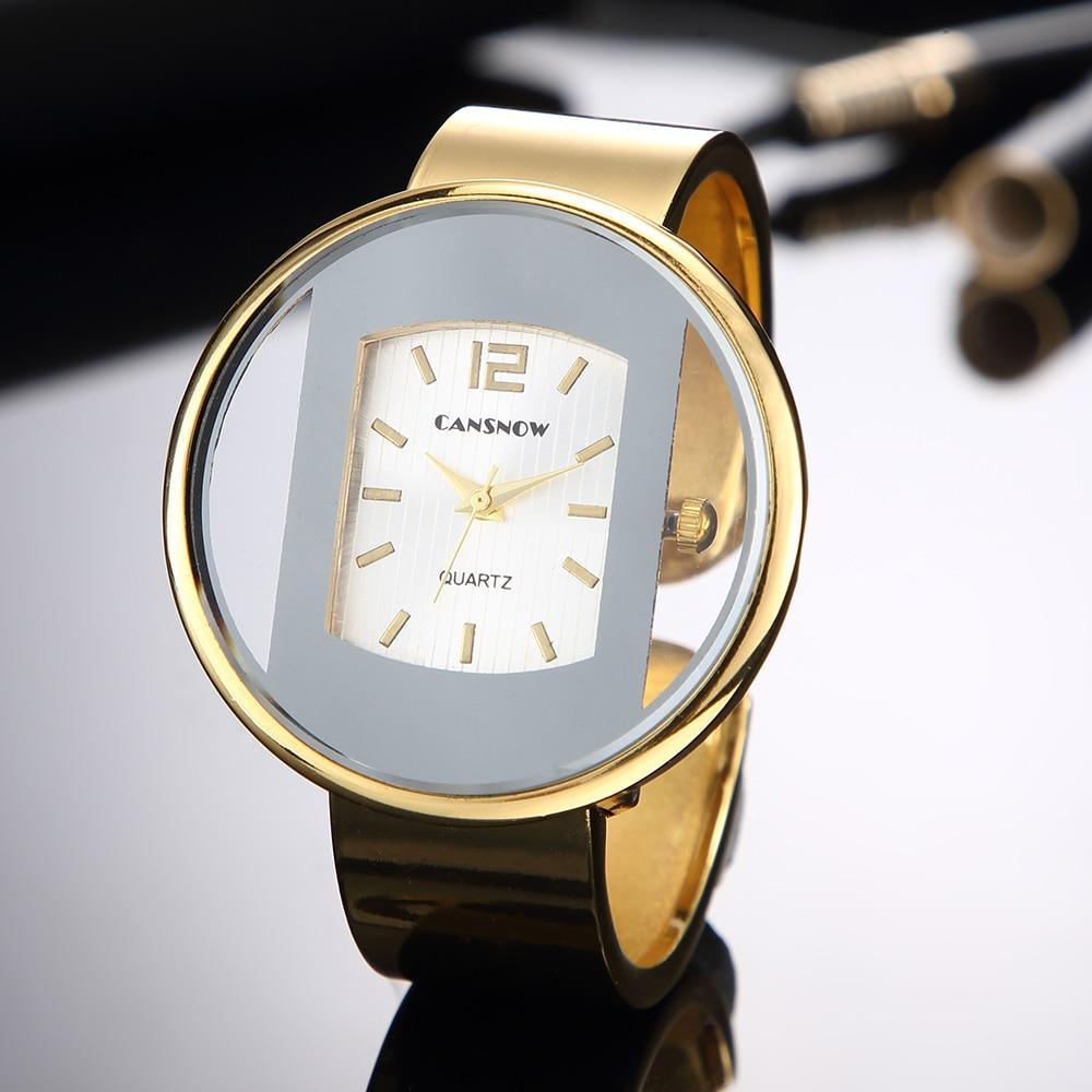 Montre Bracelet de Luxe pour Femmes avec Cadran Doré et Argenté