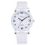 Montre à Quartz Blanche Élégante pour Femme avec Bracelet en Cuir
