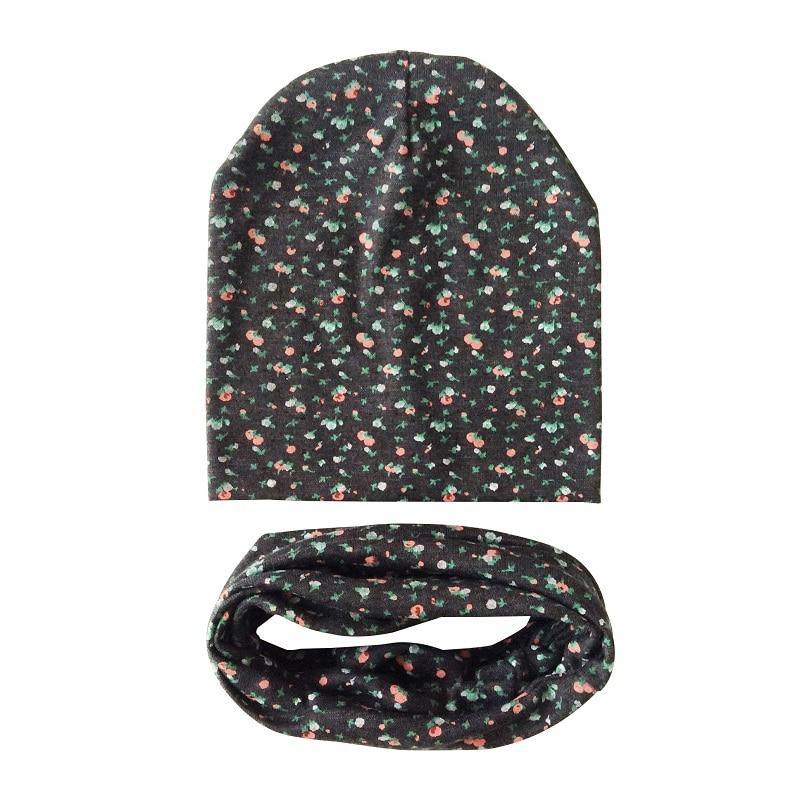 Modern Cartoon Sheep Cotton Hat & Scarf Set for Kids