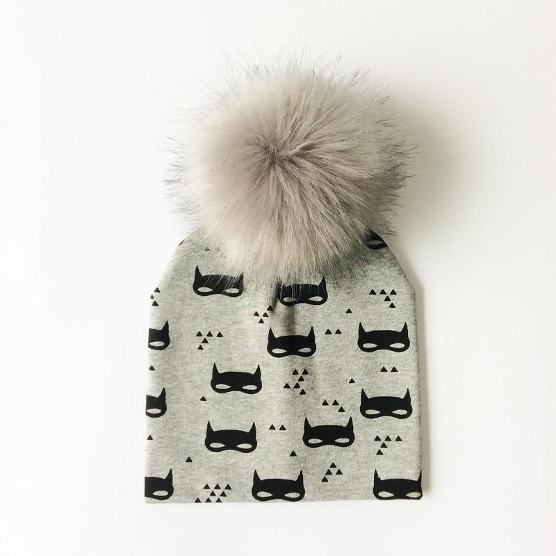 Luxury Cartoon Print Cotton Beanie Hat for Kids