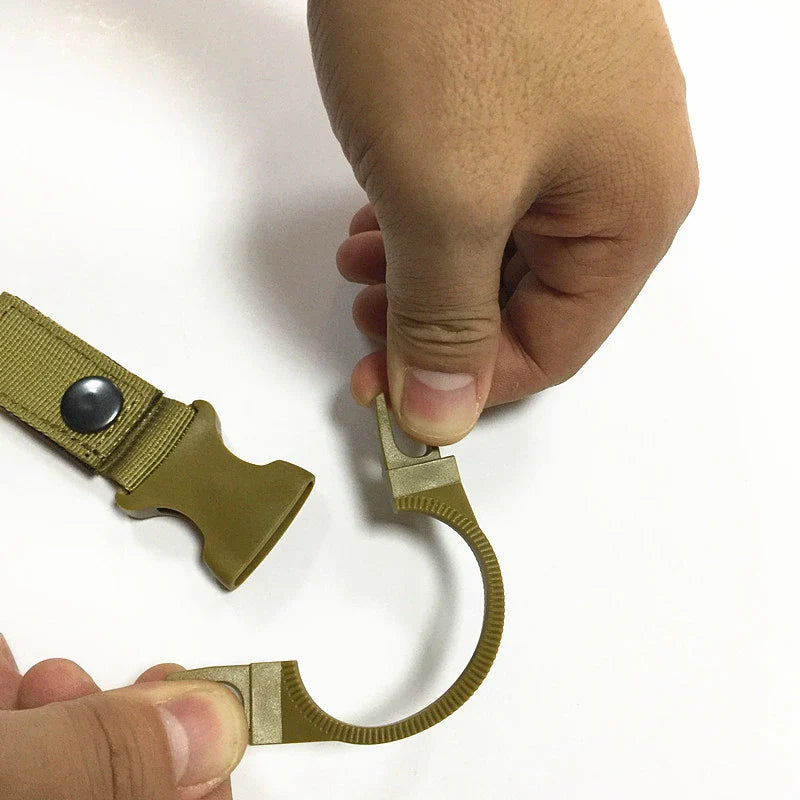 Nylon Molle Webbing Water Bottle Carabiner Belt Backpack Hanger Hook Outdoor Buckle Hook Holder Tool - Korvel