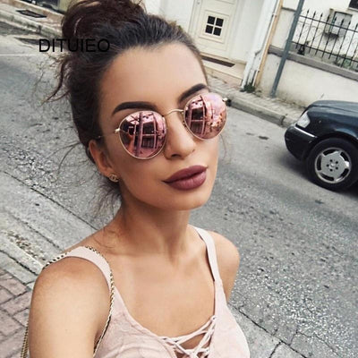 Lunettes de soleil ovales vintage de luxe pour femmes - Lunettes rétro à verres clairs