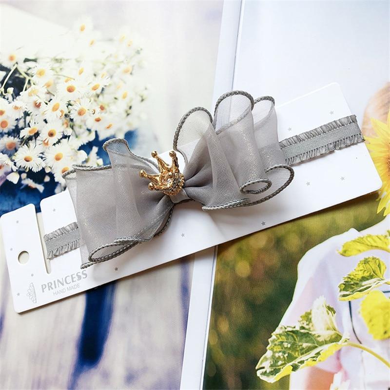 Luxury Pearl Handmade Bowknot Crown Headband for Baby Girls