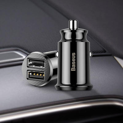 Dual Black USB Car Charger 3.1A - Fast Charging Adapter