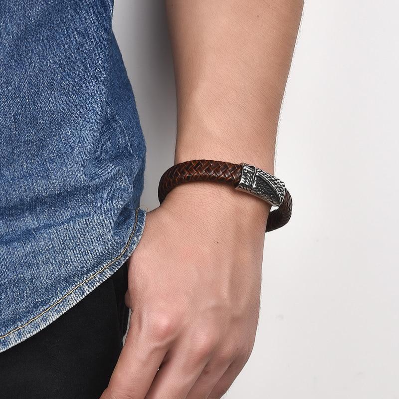 Handmade Luxury Modern Leather Braided Bracelet for Men