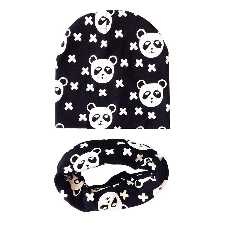 Modern Cartoon Sheep Cotton Hat & Scarf Set for Kids