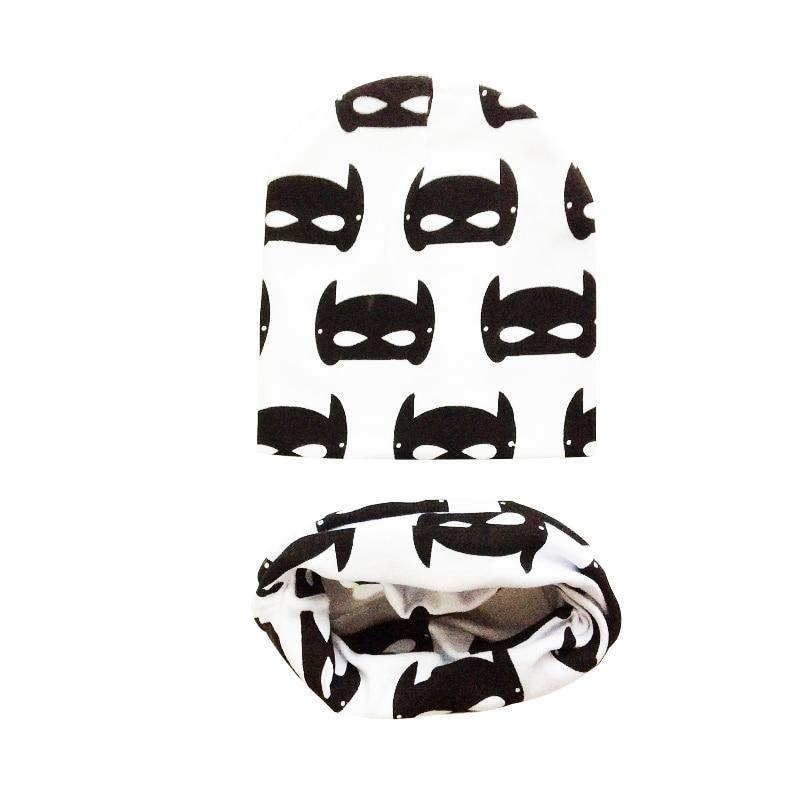 Modern Cartoon Sheep Cotton Hat & Scarf Set for Kids