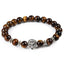 Elegant Tiger Eye Bracelet with Lion Head Charm