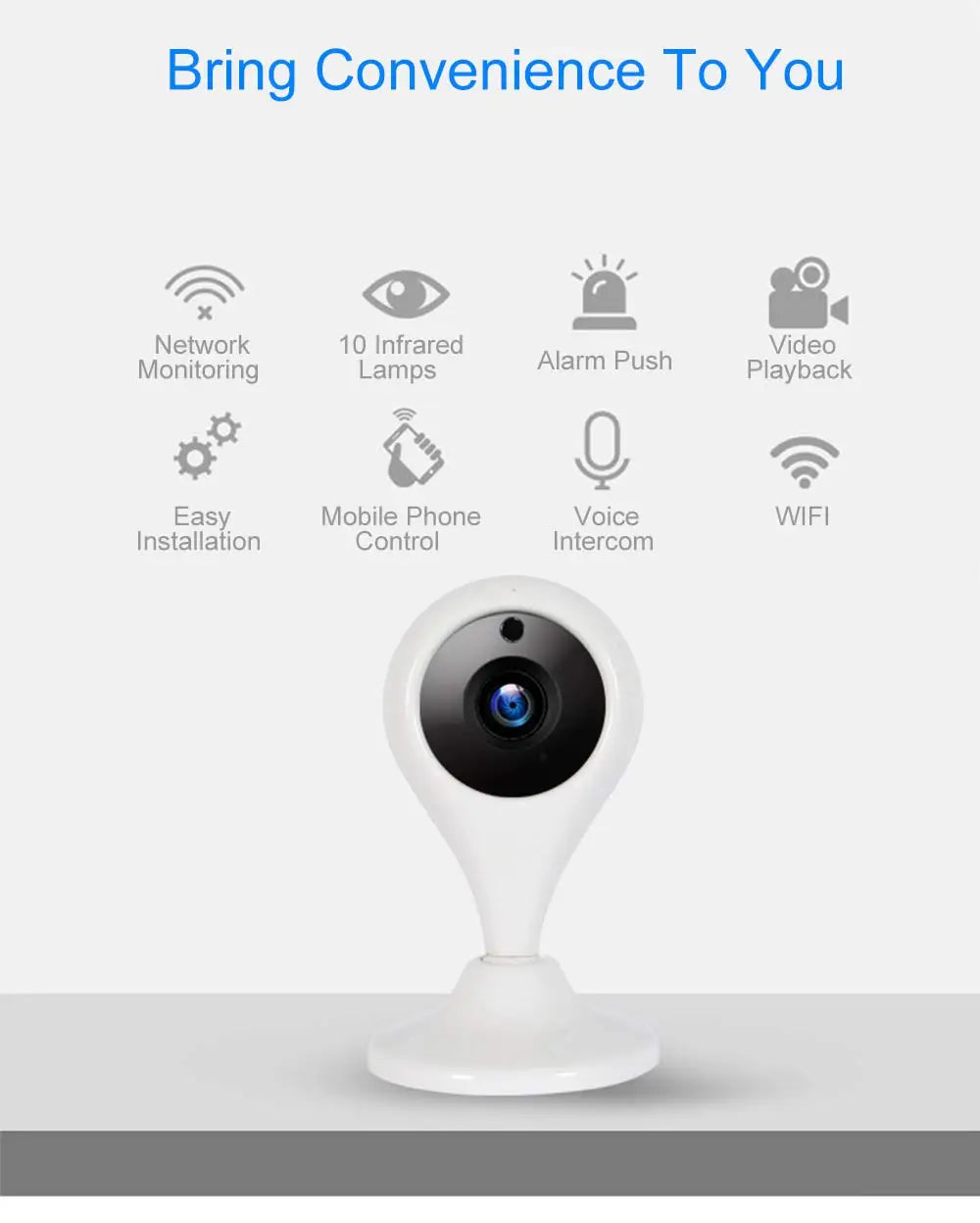 Home Security Camera Baby Monitor Smart WiFi Camera Bebe Audio Record Surveillance HD Mini CCTV IP Camera Wireless 720P - Korvel