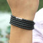 Trendy Black Retro Wrap Leather Bracelet for Men