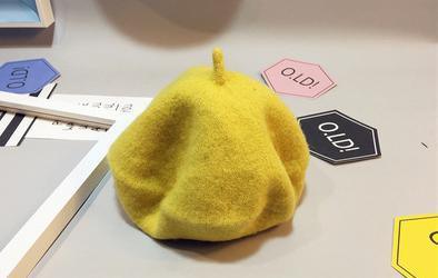 Pure Wool Baby Beret Hat in Modern Retro Design