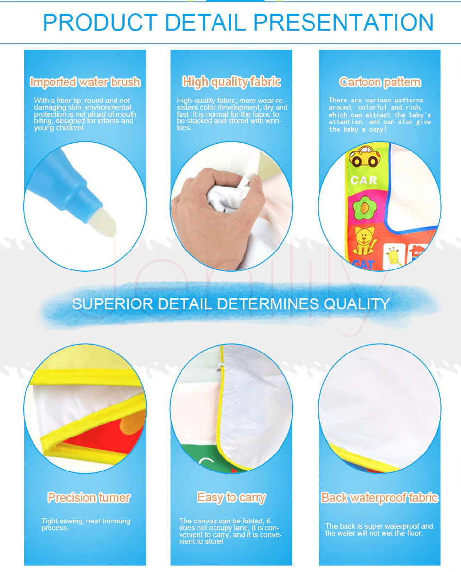 Tapis de Dessin Magique à Eau pour Enfants - Amusement Créatif