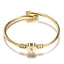 Elegant Gold Color Stainless Steel Heart Bracelet for Women