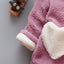 Cozy Velvet Winter Coats for Baby Girls - Heart Print Hoodies - Korvel