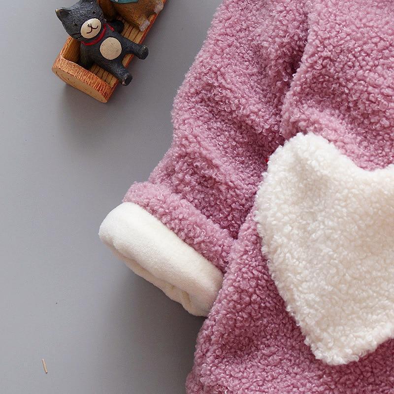 Cozy Velvet Winter Coats for Baby Girls - Heart Print Hoodies - Korvel