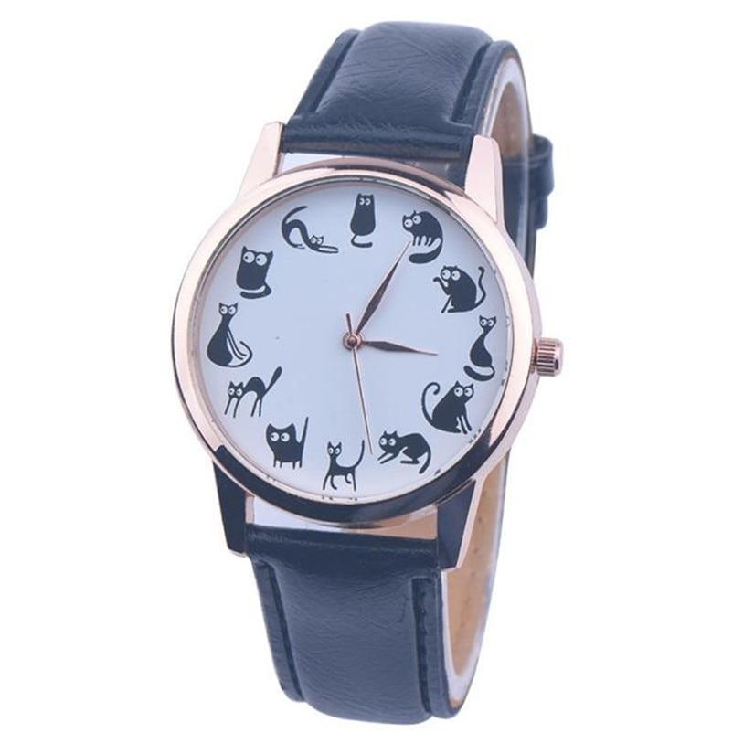 Montre à Quartz Classique Chat pour Femmes - 8 Couleurs Élégantes