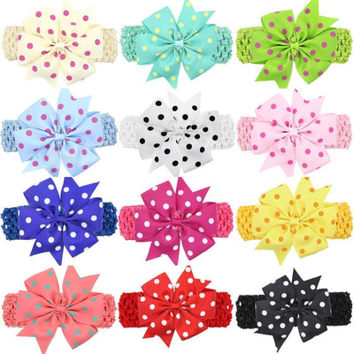 Modern Luxury Dot Bow Wide Headband for Girls