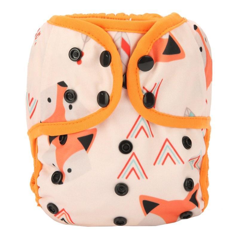 Couche en tissu pour bébé ajustable à taille unique avec double gousset