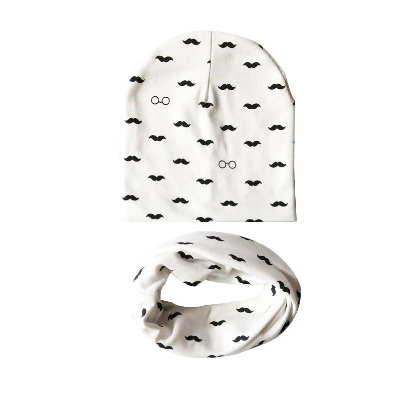 Modern Cartoon Sheep Cotton Hat & Scarf Set for Kids