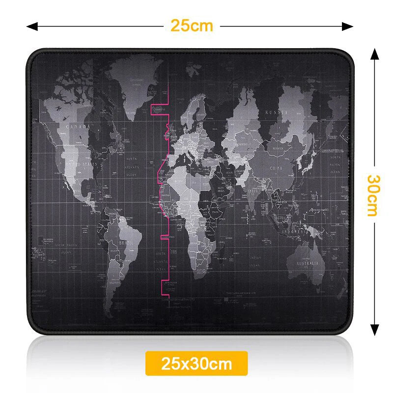 Tapis de souris de jeu RGB premium avec design de carte du monde