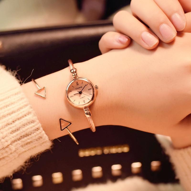 Montre Bangle en Or Rose Élégante pour Femmes