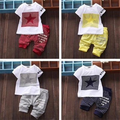 Stylish Star Printed Baby Boy Outfit Set