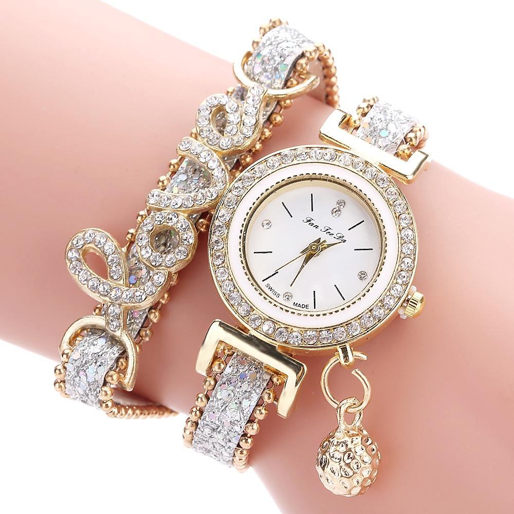 Montre à Quartz en Rhinestones de Luxe pour Femmes