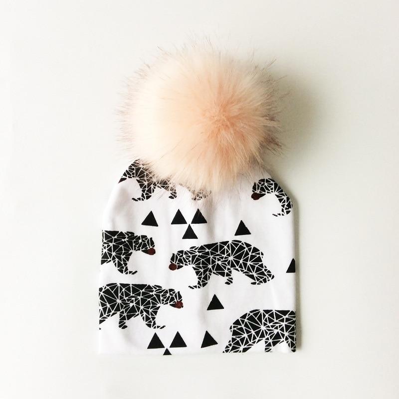 Luxury Cartoon Print Cotton Beanie Hat for Kids