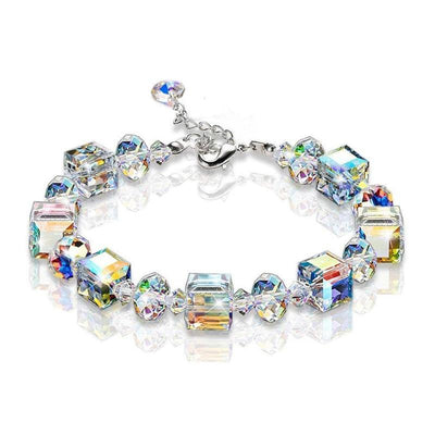 Bracelets de charme à maillons en chaîne avec cristaux carrés d'été
