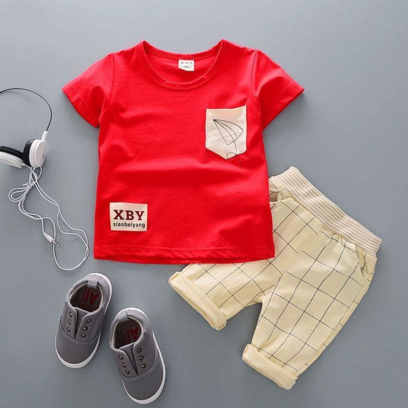 Ensemble T-Shirt en Coton Cartoon et Shorts pour Garçons Bébés