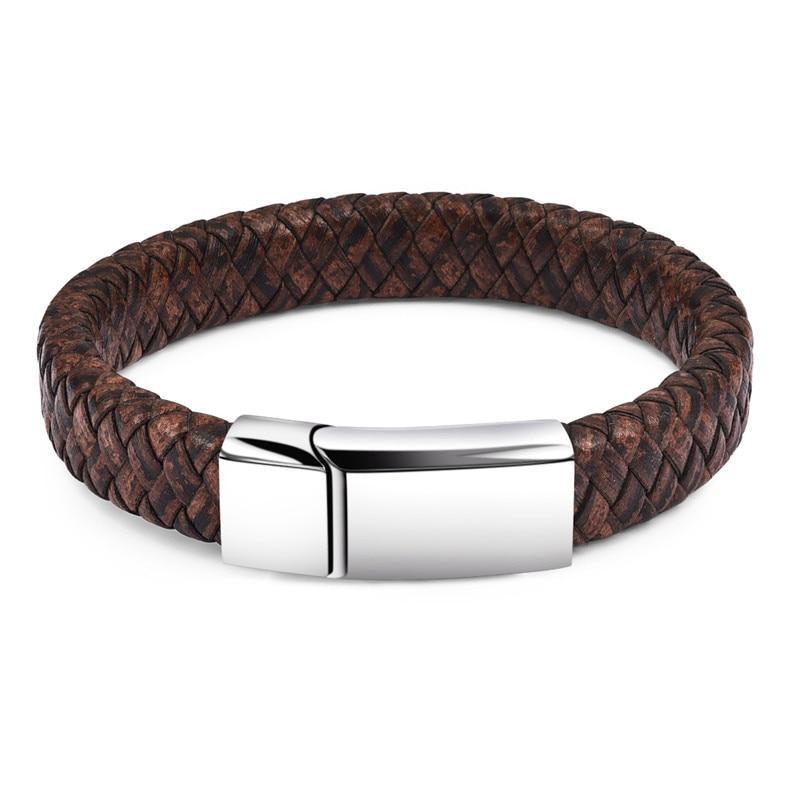 Handmade Luxury Modern Leather Braided Bracelet for Men