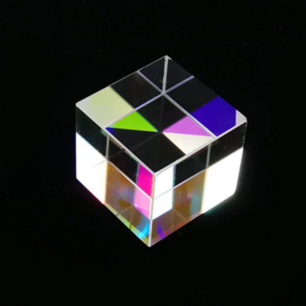 1Pcs Six-Sided X-Cube Bright Light Cube Stained Glass Prism Beam Splitting Prism Optical Experiment Instrument Optical Lens - Korvel