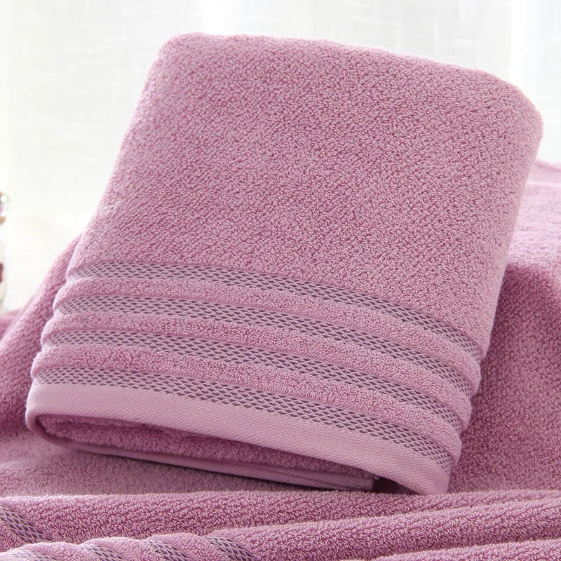 Premium Stripe Cotton Bath Towel Set - 3 Piece Collection