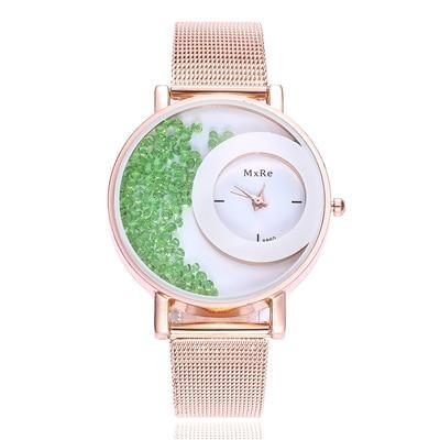 Montre de luxe pour femme avec bracelet en cristal - Élégante et stylée