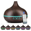 Humidificador de Aire Aroma de 550ml y Difusor de Aceites Esenciales - Grano de Madera
